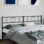 vidaXL Tête de lit métal noir 193 cm