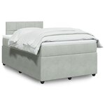 vidaXL Sommier à lattes de lit et matelas Gris clair 120x200cm Velours