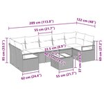 vidaXL Canapés de Jardin 8 Pièces avec Coussins Beiges en Rattan Synthétique