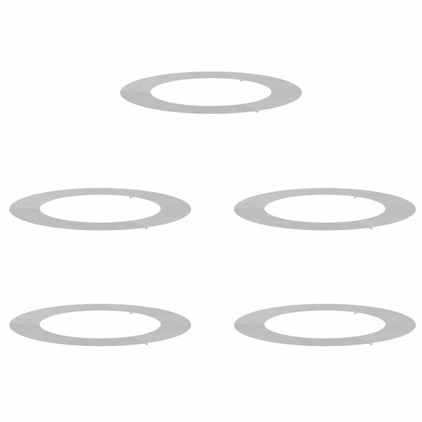 vidaXL Anneaux d'arbre plats 5 Pièces Argent Ø30 / 60 cm Acier inoxydable