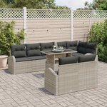 vidaXL Ensemble de canapé de jardin 9 Pièces Gris clair Poly rotin