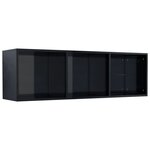 Vidaxl bibliothèque/meuble tv noir brillant 36x30x114 cm aggloméré