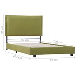 vidaXL Cadre de lit sans matelas vert tissu 90x200 cm