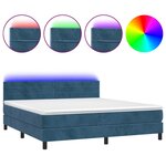vidaXL Sommier à lattes de lit avec matelas LED Bleu foncé 180x200 cm