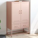 vidaXL Buffet haut rose 68x39x111 5 cm acier laminé à froid