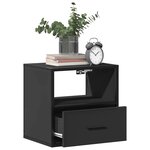 vidaXL Table de chevet murale noir 40x31x39 5 cm
