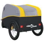 vidaXL Remorque de vélo noir et jaune 30 kg fer
