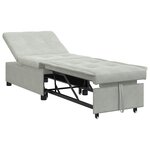 vidaXL Canapé-Lit Gris clair 194 x 67 x 82 cm Velours