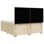 vidaXL Sommier à lattes de lit avec matelas Crème 200x200 cm Tissu