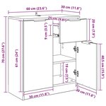 vidaXL Buffet chêne artisanal 60 x 30 x 70 cm Bois d'ingénierie