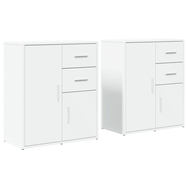 vidaXL Buffets 2 Pièces blanc 60x31x70 cm bois d'ingénierie