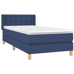 vidaXL Sommier à lattes de lit avec matelas Bleu 100x200 cm Tissu