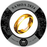 Pièce de monnaie en Argent - Or 5 Dollars g 62.2 (2 oz) Millésime 2024 LORD OF THE RINGS