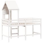 vidaXL Lit superposé avec échelle et toit sans matelas blanc 80x200 cm