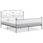 vidaXL Cadre de lit sans matelas gris métal 180x200 cm
