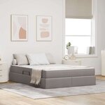 vidaXL Lit avec rangement et matelas Taupe 140 x 200 cm Polyester