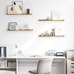 vidaXL Étagère Murale 4 Pièces Marron 80 x 9 x 3 cm Bois d'ingénierie