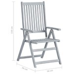 vidaXL Chaises inclinables de jardin 2 Pièces avec coussins Bois d'acacia