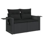 vidaXL Salon de jardin avec coussins 14 Pièces noir résine tressée