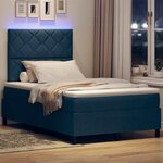 vidaXL Lit à ressorts avec matelas Bleu 120 x 200 cm tissu