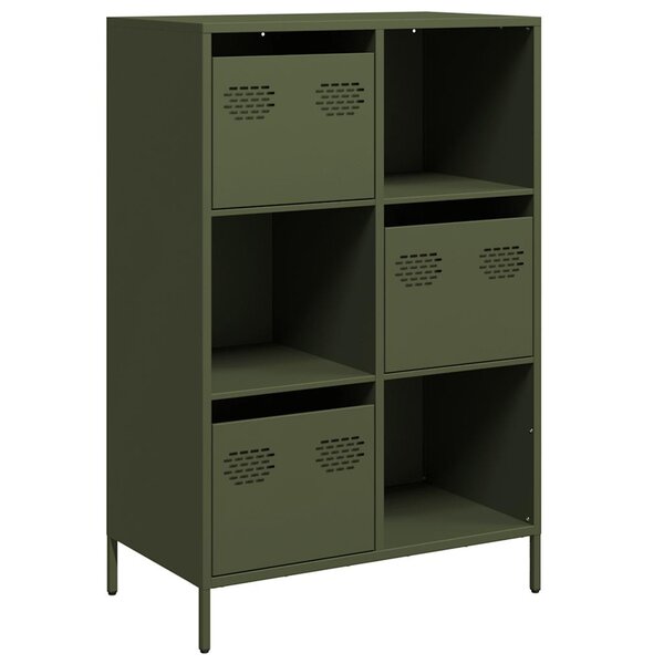 vidaXL Buffet haut vert olive 68x39x103 5 cm acier