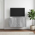 vidaXL Meuble TV mural Sonoma gris 59 5 x 31 x 30 cm Bois d'ingénierie