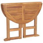 vidaXL Table à dîner pliable de jardin Ø90x75 cm Bois de teck solide