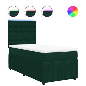 vidaXL Sommier à lattes de lit avec matelas Vert foncé 100x200 cm