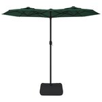 vidaXL Parasol de jardin à double tête avec LED vert 316x240 cm