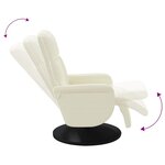 vidaXL Fauteuil inclinable avec repose-pied crème velours