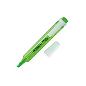 Blister de 1 surligneur de poche swing cool pointe biseautée 1 - 4 mm - vert x 10 stabilo