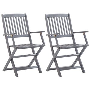 vidaXL Chaises pliables d'extérieur lot de 2 Bois d'acacia solide
