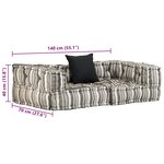 vidaXL Pouf modulaire à 2 places Gris rayé Tissu