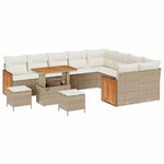 vidaXL Ensemble de canapé de jardin 12 Pièces Beige et crème