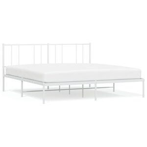 vidaXL Cadre de lit métal sans matelas et tête de lit blanc 200x200 cm
