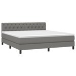 vidaXL Sommier à lattes de lit avec matelas Gris foncé 160x200cm Tissu