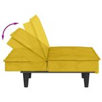 vidaXL Canapé-lit avec porte-gobelets jaune velours