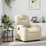 vidaXL Fauteuil inclinable Crème Similicuir