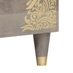 vidaXL Buffet Gris et or 80 x 33 x 75 cm Bois de mangue massif