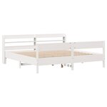 vidaXL Cadre de lit sans matelas blanc 200x200 cm bois massif de pin