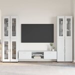 vidaXL Ensemble meuble TV FLORIN Blanc brillant Bois d'ingénierie