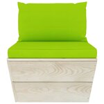 vidaXL Canapé central palette de jardin avec coussins Épicéa imprégné