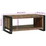 vidaXL Table Basse 90x50x38 cm Bois Recyclé Solide