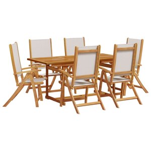 vidaXL Ensemble à Manger de jardin 7Pièces bois d'acacia solide textilène