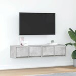 vidaXL Meubles TV 2 Pièces gris béton 60x31x25 5 cm bois d'ingénierie