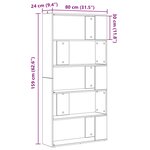 vidaXL Bibliothèque Chêne artisanal 80 x 24 x 159 cm Bois d'ingénierie