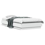 vidaXL Cadre de lit sans matelas blanc 90x200 cm bois d'ingénierie