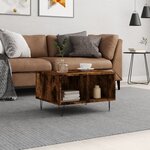 vidaXL Table basse Chêne fumé 60x50x36 5 cm Bois d'ingénierie