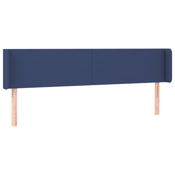 vidaXL Tête de lit avec oreilles Bleu 163x16x78/88 cm Tissu