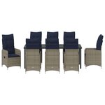 vidaXL Ensemble de salle à manger pour jardin 9 Pièces Noir Poly rotin